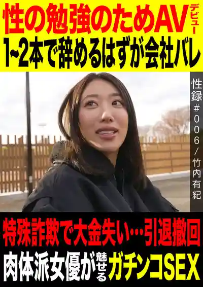 MREC-006 性録#006 為了學習性知識出道拍AV 本想拍2部就收手 卻遭遇詐騙損失巨款…肉慾派女優的真槍實彈SEX紀實 ~ 竹內有紀的劇照3